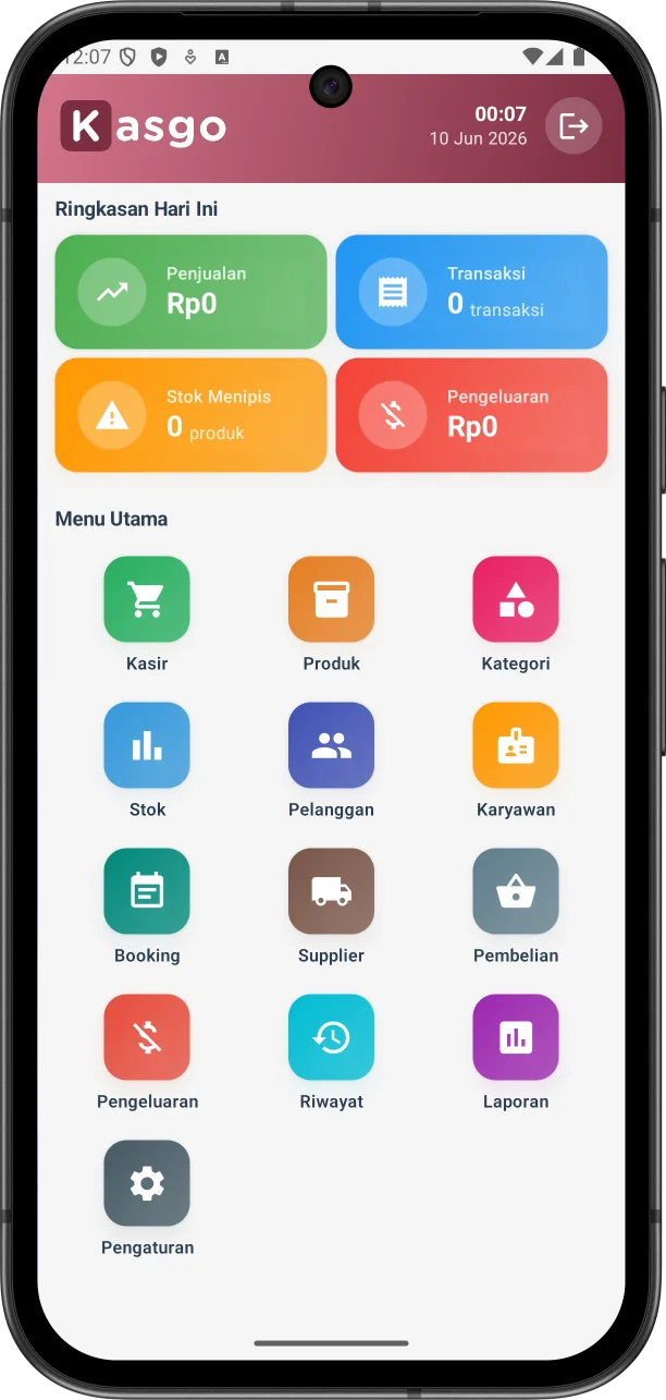 Tampilan aplikasi Kasgo Care